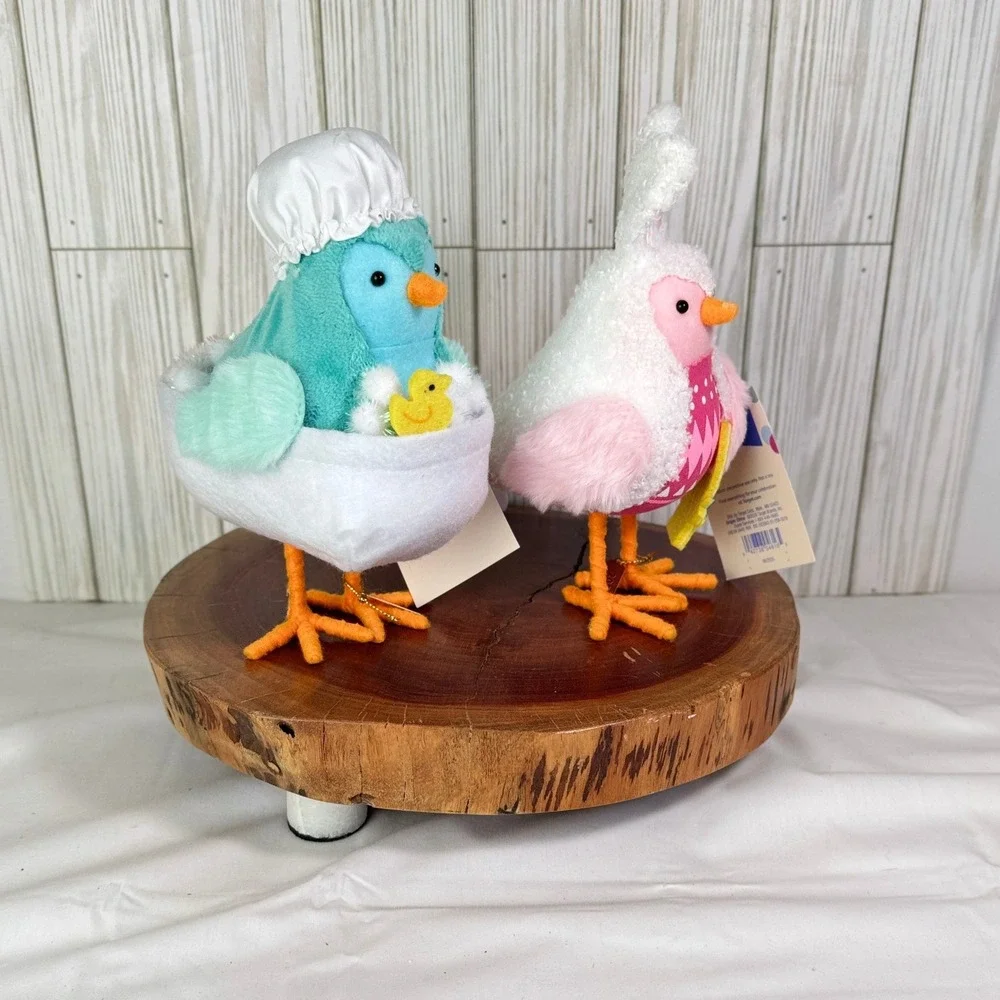 Spritz Featherly Friends Tubsy and Skipster‎ Easter Bird Figurines Set of 2 NWT